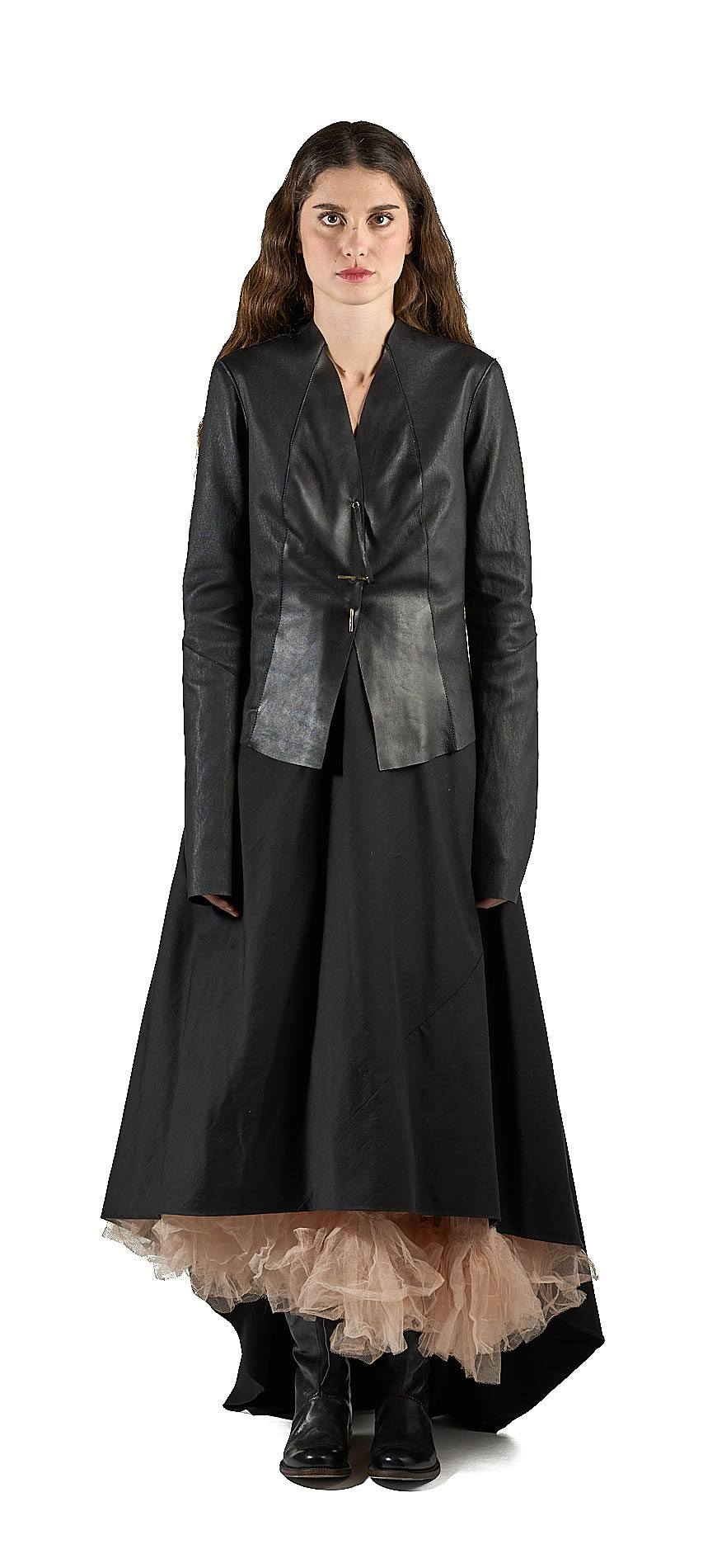 DANIELE BASTA LEATHER AND SILVER JACKET